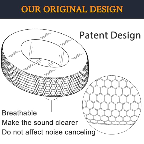 Image of SOULWIT Earpads Replacement for Audio Technica ATH M50X M50XBT M50RD M40X M30X M20X MSR7 SX1 Monitor Headphones, Ear Pads Cushions with Durable Grid Mesh Fabric - Burgundy