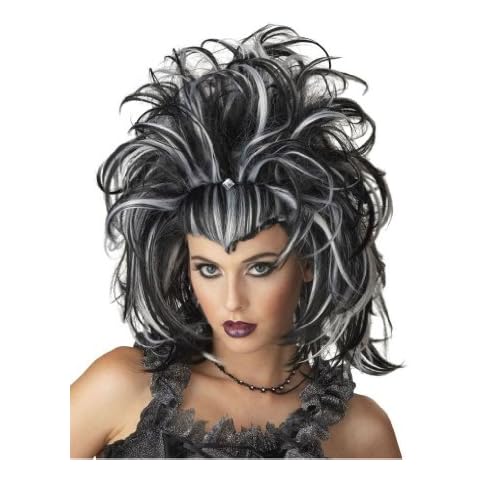 Morris Costumes Wig Evil Sorceress Black White Cover