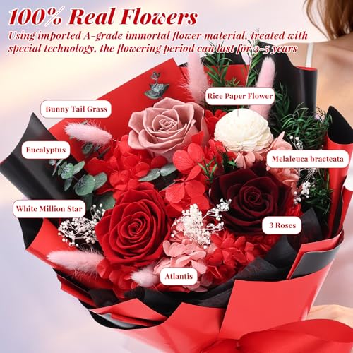 Bouquet de Rosas Preservadas con Flores Eternas miniatura 3