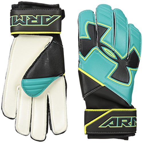 Under Armour Boys  Youth Desafio Soccer Gloves, Teal Punch (594) Black, 4