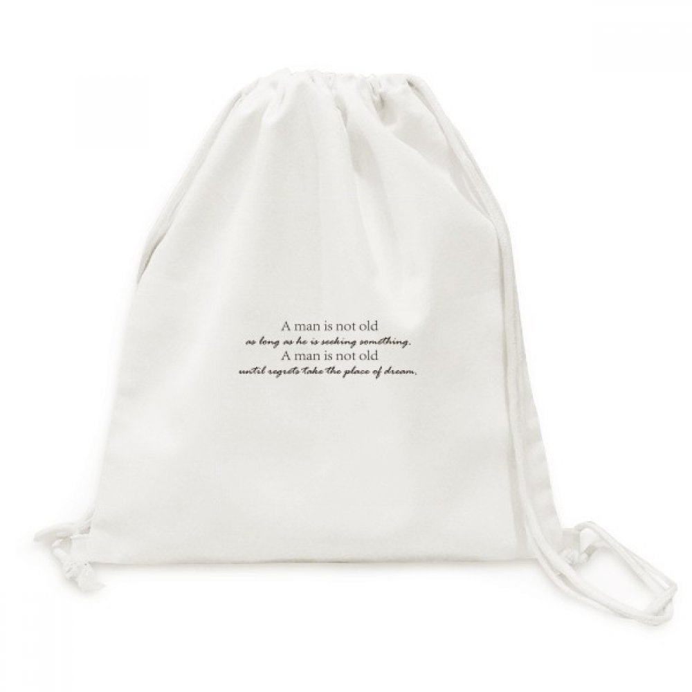 Toile Drawstring Backpack avec citation voyage sac à dos polyvalent - 5