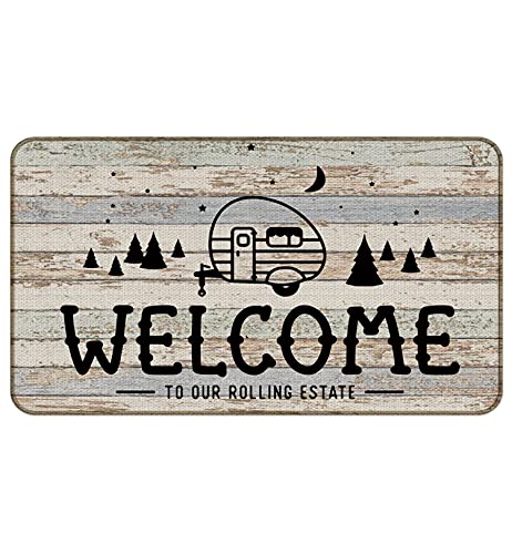 M-Qizi Camper Welcome Mat - 30 X 17 Inch RV Rug, Perfect for...