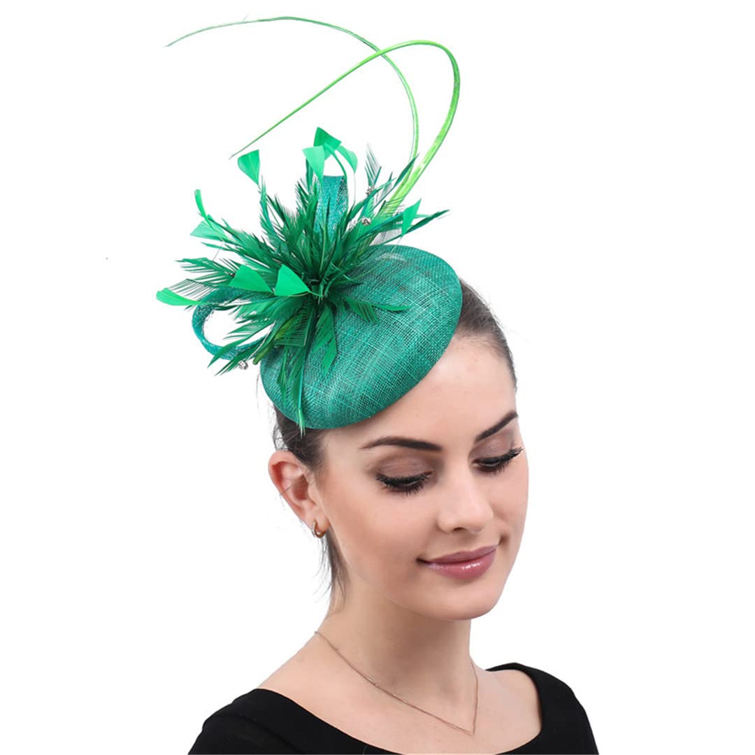 Lmtossey Donne Piume Copricapo Vestito Fascinator Cappello Partito Cappello di cerimonia nuziale Fedorasladies Femele Accessori per capelli