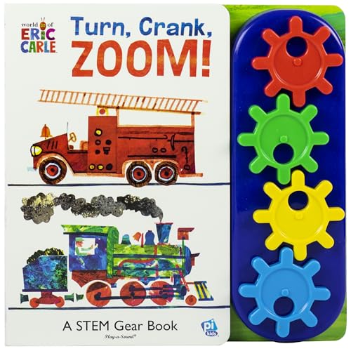 World of Eric Carle, Turn, Crank, Zoom! A STEM Gear Sound Book - PI Kids