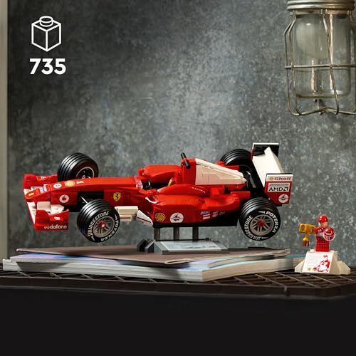 Image of LEGO Icons Ferrari F2004 & Michael Schumacher - Model Car Kit - F1 Race Car for Adults - 11375
