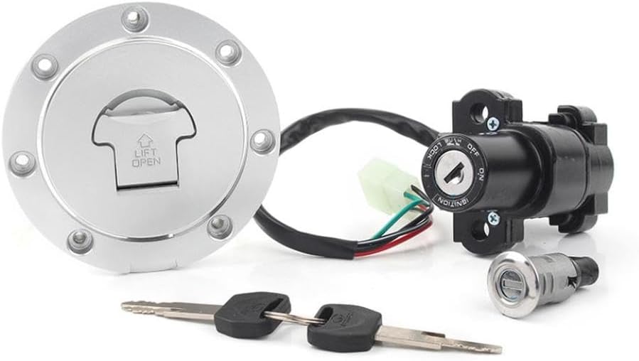 Ignition Switch Lock Fuel Gas Cap Tank Cover Seat Lock Key Set 2003-2007 Compatible With Automotive Motorcycle Parts CBR1000RR CBR600RR