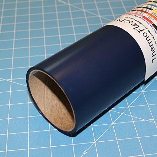 ThermoFlex Plus 15" Roll, Iron on Heat Transfer Vinyl, HTV (Navy Blue, 5 Feet)