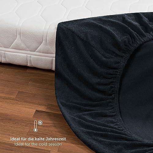 Blumtal® Frottee Spannbettlaken 160x200x30cm - Oeko-TEX zertifiziertes Spannbetttuch 160x200x30cm - Frottee-Spannbettlaken bis 30cm… – Ansicht 4