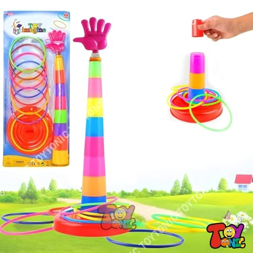 Image of TOYTONIC 2 in 1 Ring Toss Game for Kids - Fun Indoor Outdoor Toy for Boys & Girls Age 2-5 | Educational Toy for 3+ Year Old | Colour Recognition, Brain Development, Birthday Gift