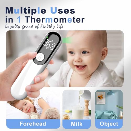 Thermomètre infrarouge numérique pour adultes et enfants avec alarme de fièvre, grand LED Chiffres, haute précision, 1s Thermomètre pour bébé à lecture précise et rapide
