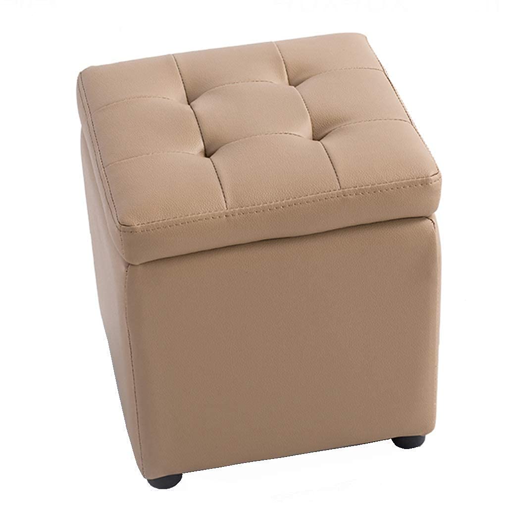 Tabouret de pied marron avec boîte de rangement en PVC