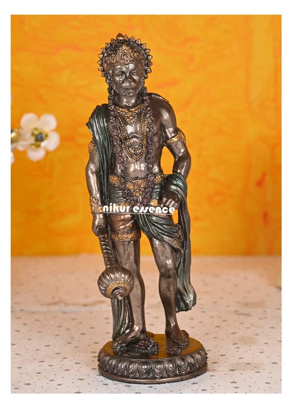 Buy nikur essence Hanuman Idol, 27 cm Bonded Bronze Standing Lord Hanuman Statue, Ram bhakt