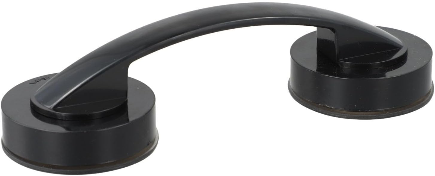Suction Cup Grab Bar for Use on Glazed Tiles, Glass, and Painted Wood, No Drill Installation, Supports 5kg, for Bathroom and Kitchen (Black)