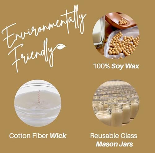 Nika's Home Honey Almond Soy Candle 12Oz Mason Jar Non-Toxic White Soy Handmade, Long Burning 50-60 Hours Highly Scented All Natural, Clean Burning Large Candle Gift Décor #TOP5