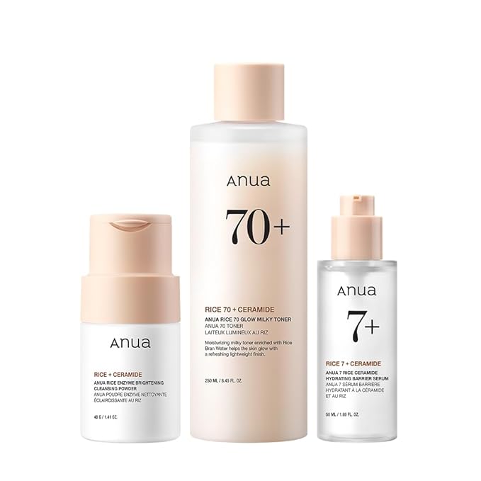 Amazon.com: ANUA Rice Trio Set : Rice Cleansing Powder & Milky Toner ...