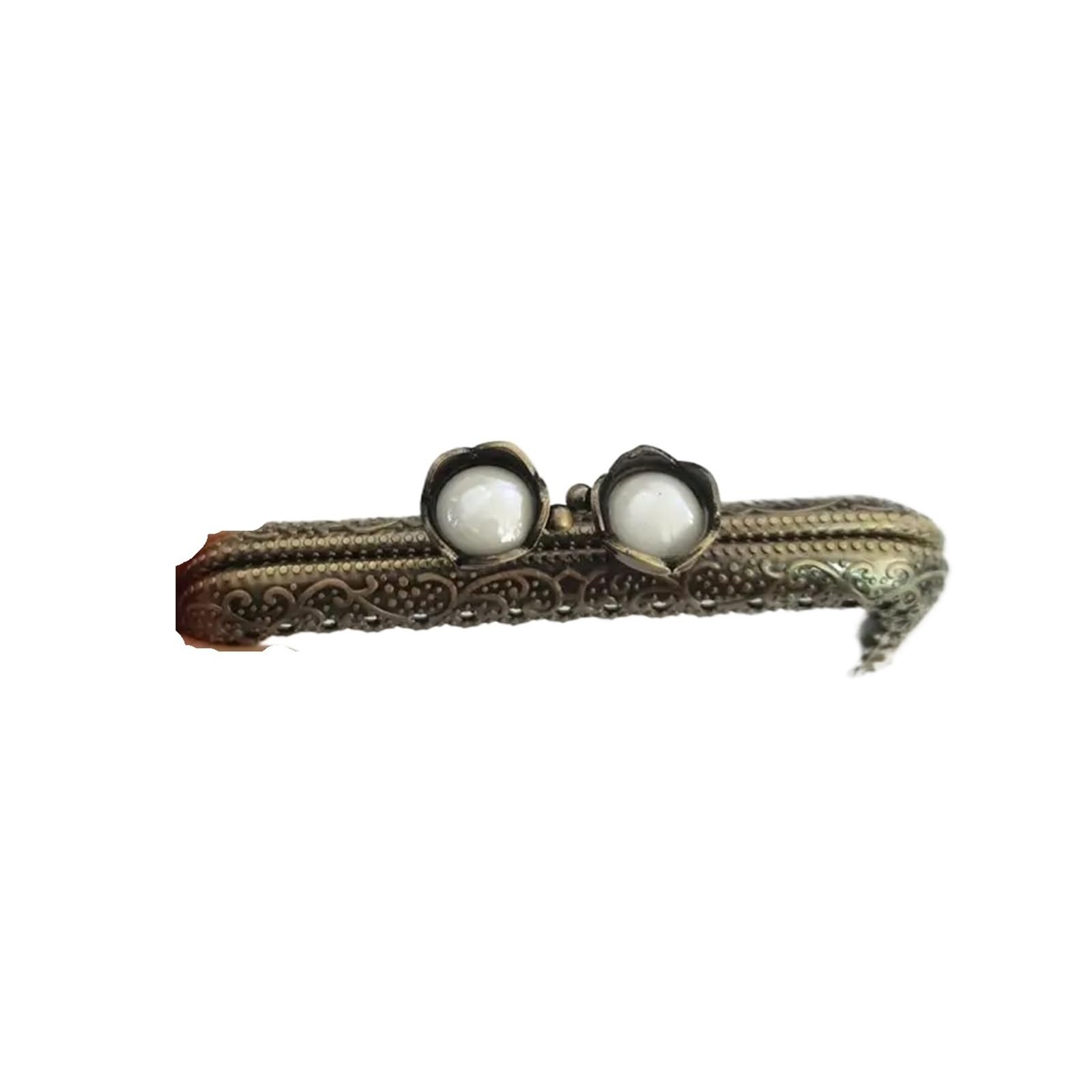 PVUVTNAHW 5pcs Mix Color 8.5cm Lotus Head Metal Purse Frame Bronze Square Lace Kiss Clasp Handle DIY Clutch Bag Accessories(White)