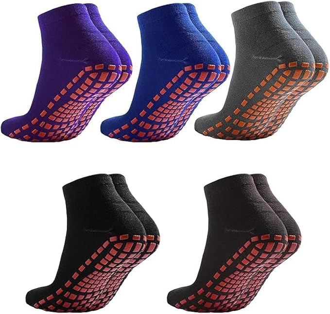 Non-Slip Trampoline Socks for Men & Women | Anti-Skid Grip Socks | Breathable Cotton Ankle Socks | Yoga, Gym, Pilates, Indoor Sports Socks | Comfortable & Stretchable-image-27