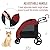 PawHut Foldable Dog Stroller with Storage Pocket, Oxford Fabric for Medium Size Dogs, Red