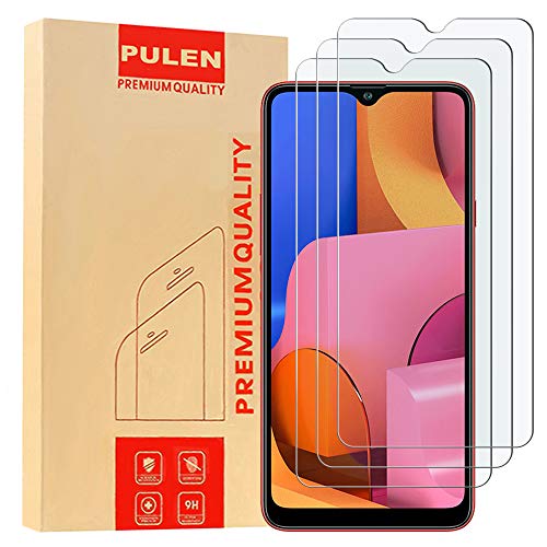 [3-Pack] PULEN Screen Protector for Samsung Galaxy A20S,HD Clear Scratch Resistant Bubble Free Anti-Fingerprints 9H Hardness Tempered Glass for Galaxy A20s