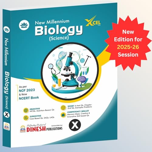 Image of DINESH New Millennium Biology Book for Class 10 (2025-2026 Session) | Complete CBSE Syllabus Coverage with NCERT Solutions + Exemplar Problems