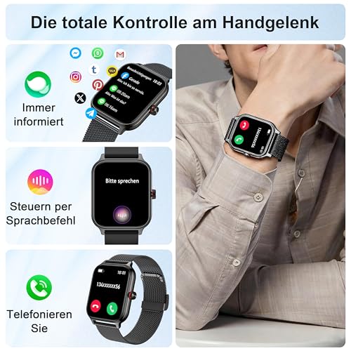 Blutdruck Smartwatch Damen Telefonfunktion für Apple Samsung Huawei Xiaomi – Ansicht 2