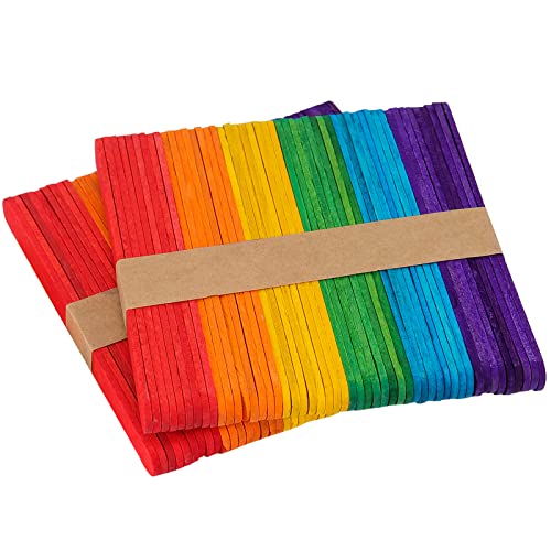 ZOENHOU 1000 PCS 4.5 Inch Colored Popsicle Sticks, Natural Wood Lolly Craft Sticks - Image 3