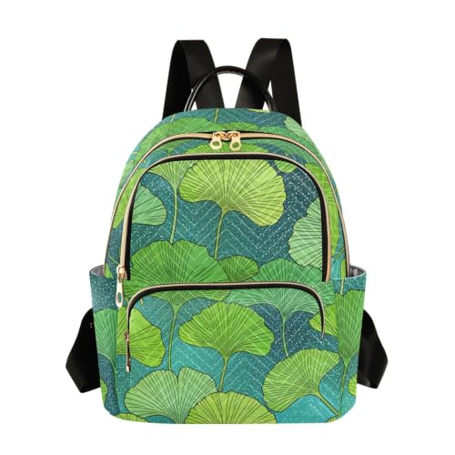 Sac à dos Wudan compact taille S-M au motif poétique voyage de feuilles de gingko