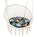 Coussin de Chaise Papasan Coussin de siège extérieur 60 cm - Coussin de siège pour chaises suspendues en rotin Coussins de Chaise Fleurs Turquoises