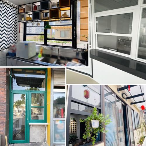 PFCDZDU Open Louver Shutters, Sound Insulation Mobile Window Aluminum Alloy Frame, Replacement Sliding Lower Leaning Sash Screen for Kitchen Bathroom Balcony (Color : Brown, Size : 31.5x31.5(WxH))