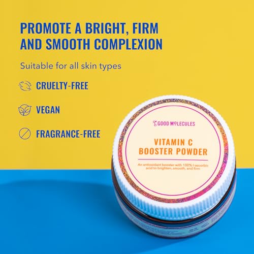 Good Molecules Vitamin C Booster Powder - 100% L-Ascorbic Acid for Collagen Production - Vitamin C Powdered Face Serum Booster for Anti Aging, Skin Care - Image 3