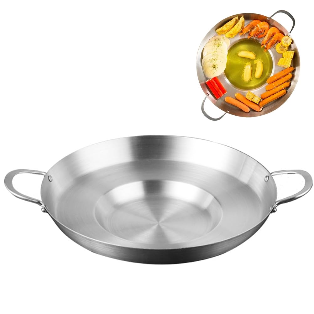 Uck-Kit One Color Stainless Steel Concave Wok, Deep Fry Pan Stainless Steel For Tacos, Stir Fry & Outdoor Cooking, Frying Bowl Cookware,15In