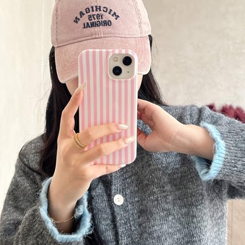 Jolie coque de protection iPhone 17 Pro rayures roses classique chic - 2