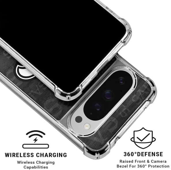 Skinit Clear Phone Case Compatible with Google Pixel 10 Pro - Officially Licensed NFL New Orleans Saints Black & White Design