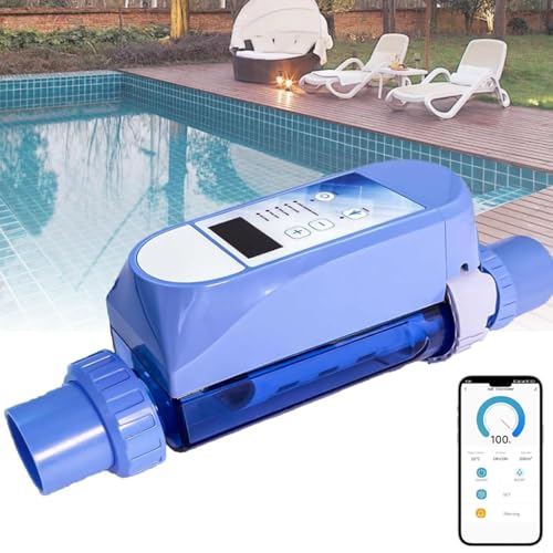 Oiyekntd Sistemas de cloración de Agua Salada para Piscinas, generador de Sal para Piscinas Inteligente, automático y autoadaptable, con Control por aplicación Integrado y Panel Digital 68M³/16g/h