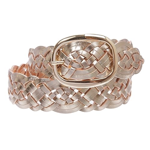 1 1/2" (37 mm) Women's Oval Braided Woven Leather Belt2