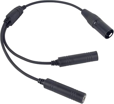 Male Female GA Twin Plug to Airbus 5 Pin XLR Headset Adapter Connector Cable Compatible with Most Major Brand Pilot Airplane Headphones