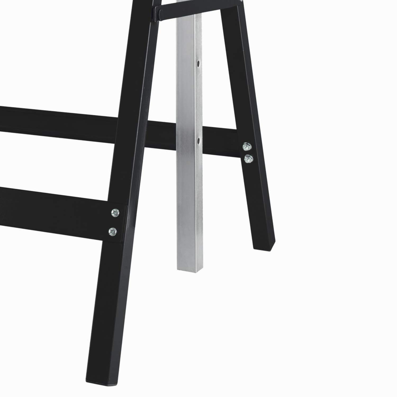 Fiqops Juego de 2 caballetes de trabajo, altura regulable, capacidad de carga de 200 kg, 7 niveles de altura regulable de 80 a 130 cm, caballete plegable estable para uso versátil (negro)