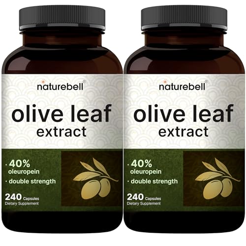 NatureBell 2 Pack Olive Leaf Extract, 480 Total Capsules | Rich in Polyphenol & Flavonoid Antioxidants for Immune & Heart Health – Non-GMO*