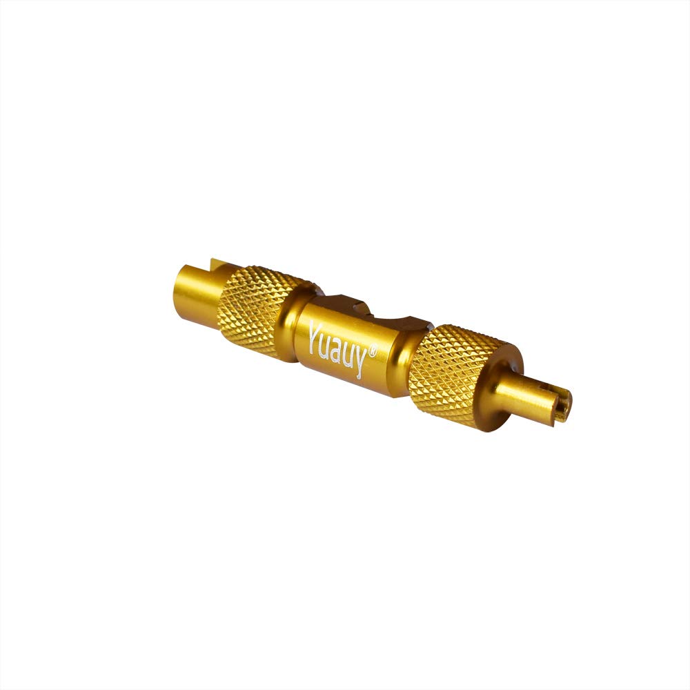 Yuauy Golden Valve Core Tool Remover Wrench Spanner Aluminum Alloy For Bike Cycling Tubeless Schrader Presta Car Valve Core Repair Small