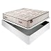 Aznar Colchón HR Cotton con visco 27 cm Extra Firme Transpirable + Canapé abatible Madera 3D Transpirable Altura 34 cm - Blanco, 135x190cm