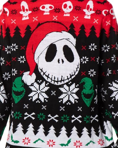 Mad Engine The Nightmare Before Christmas Men's Santa Jack Adult Ugly Sweater Knit Pullover2