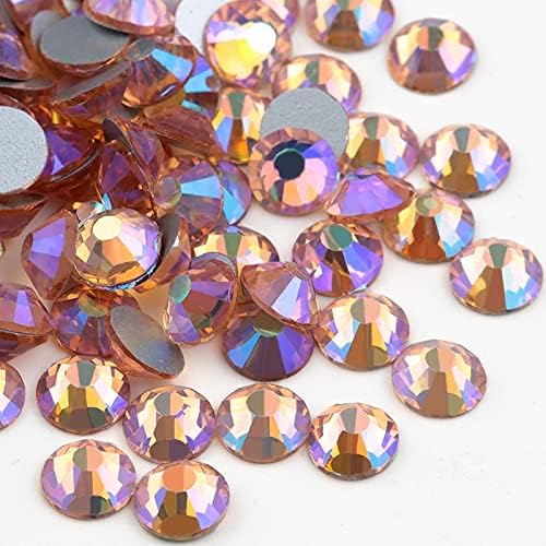 All Size Champagne Ab Flat Back Nail Art Deco Non Hotfix Rhinestones for Rhinestone Decoration Glue On Stone
