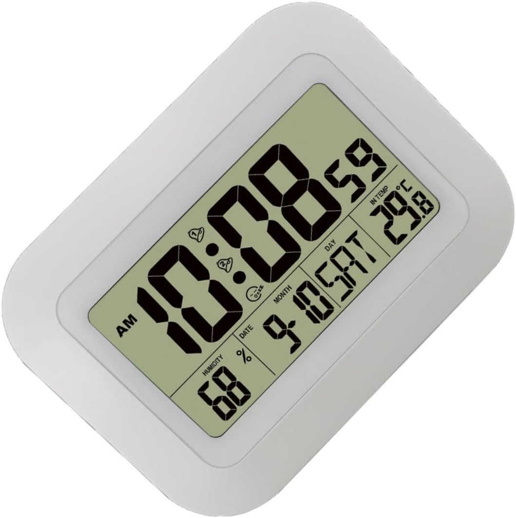 Garneck 1pc Multi-Functional Digital Alarm Clock Temperature and Humidity Display for Home Decoration Boys and Girls Room and Bedroom Aesthetic Quiet Operation Easy Read Design