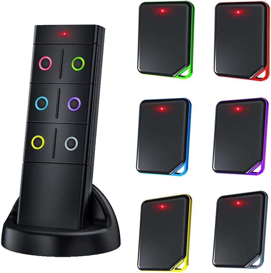 Zoesun Wireless Key Finder Tracker Locator Caller Beeper House Smart Finder Anti Lost Alarm with Holder, 1 Rf/RFID Transmitter Remote Controls and 6 Receivers