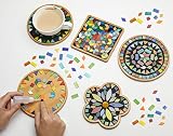 Lanyani 2 Sets of DIY Mosaic Craft Kits Mosaic Tiles Coaster Kit Make Your Own Mosaic Project Handma