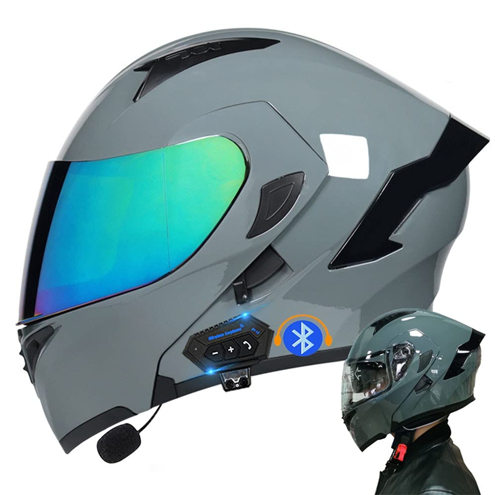 CNNGU Casco De Moto Modular Bluetooth Integrado, con Doble Visera Cascos De Motocicleta, Casco Integral ECE Homologado, para Mujeres Y Hombres, Transpirable Y Cómoda — view 11