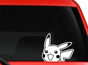 Pikachu Cartoon Character Peeking Car Truck Window Vinyl Decal Sticker 6" inches (Pikachu)