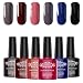 Perfect Summer Pro UV LED Soak Off Gel Nail Polsih,Classic French Manicure Art Colors Kit 6 bottles,10ml Each