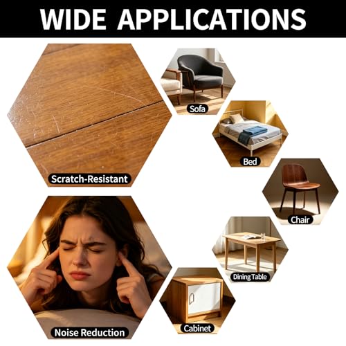 Chair Leg Floor Protectors 40 PCS Furniture Sliders Silicone Chair Leg Covers for Hardwood Tile Floors Felt Pads for Furniture Feet Anti-Scratch Noise Reduction Fit 1.54" to 1.85" by Yopieke - Image 3