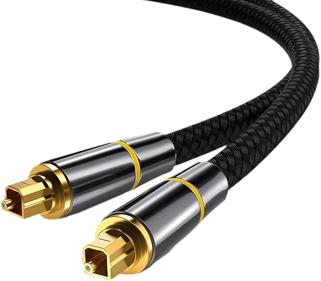 Amazon Brand - Eono Optical Cable, 3m Toslink Digital Audio Lead SPDIF Cable with Nylon Braided Fiber Optic Cord, 24K Gold-Plated Compatible with TV, Sky, PS4, XBOX, Home Theater, Hi-Fi